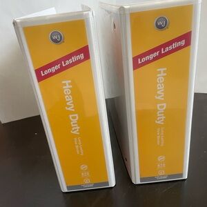 2 PACK 3” Heavy Duty D-Ring White View Binders